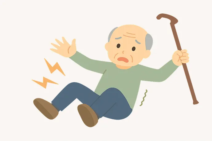 転倒している老人のイラスト