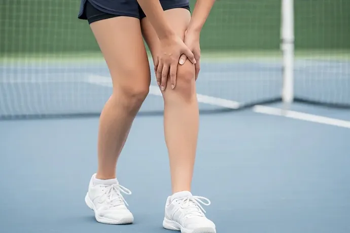 膝を痛めた女性の様子