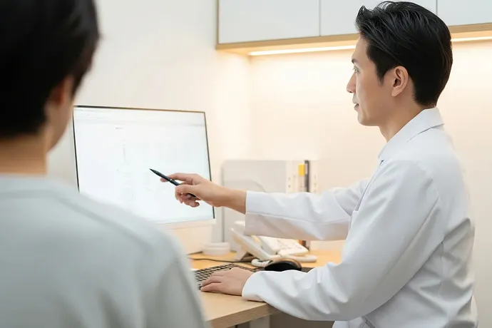 患者さんに説明しているドクターの様子