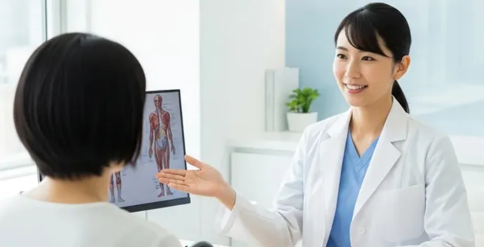 患者様へ説明しているドクター