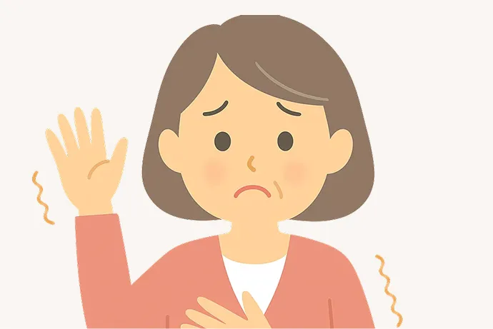 身体にしびれがある女性のイラスト