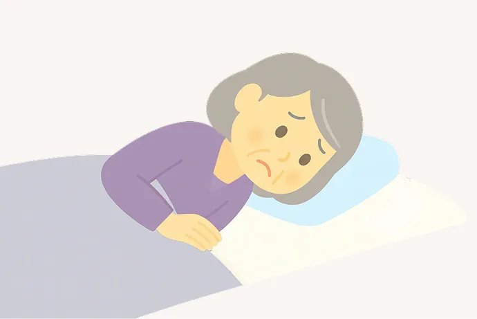 再発への不安がある女性のイラスト