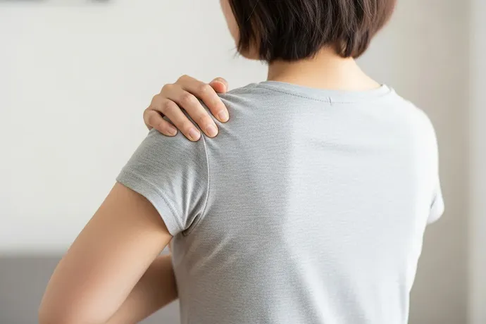 肩を気にする女性