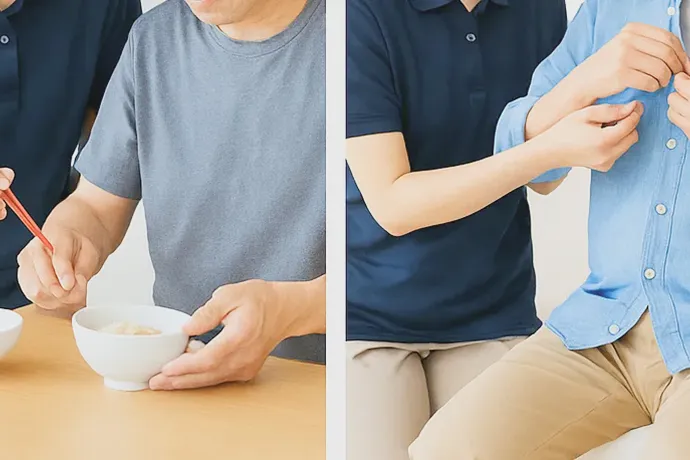 リハビリテーションを受けている人の様子