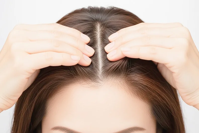 毛髪再生について頭部を気にしている女性